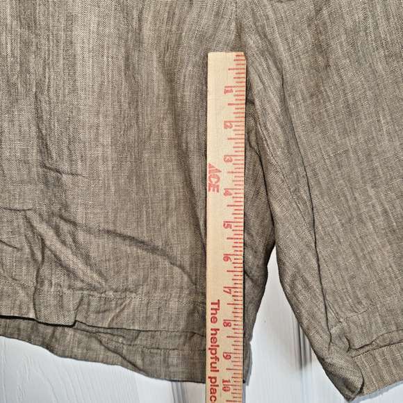 Madda Fella Key West Men's 100% Linen Shorts Brown Chino Slash Pockets Size 38 - Picture 10 of 14